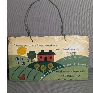 Plain Jane Handcrafted Slate Wall Art  Peacemakers Landscape Country